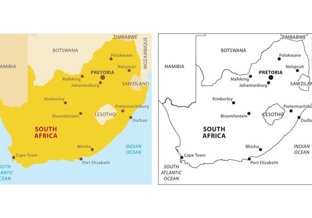 South Africa Vector Map - Free vector #159637