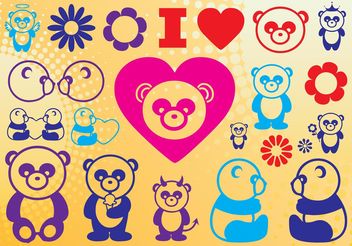 Panda Love - vector gratuit #160457 