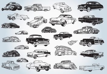 Vintage Cars Vectors - бесплатный vector #161517