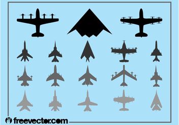 Military Airplanes Set - Free vector #162397