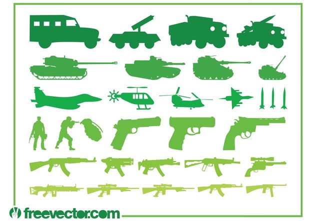 Military Vehicles Weapons Graphics - бесплатный vector #162437