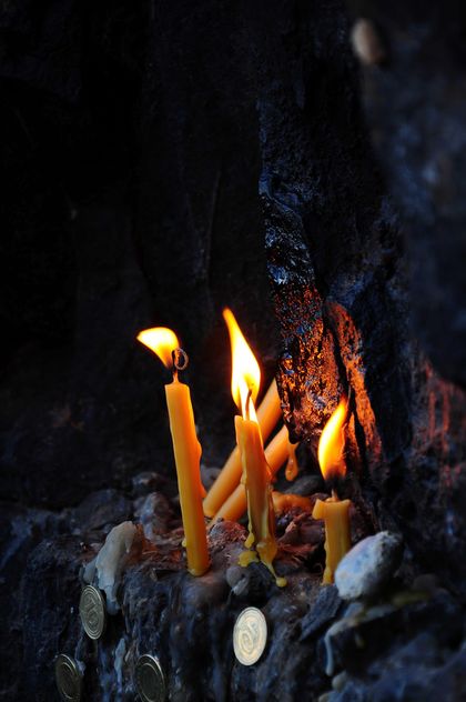 Burning candles and coins - Free image #182977