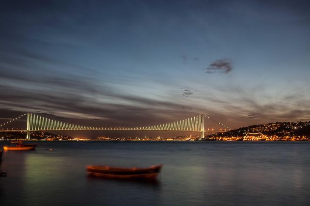 View of Bosphorus bridge at night Istanbul - image gratuit #183027 