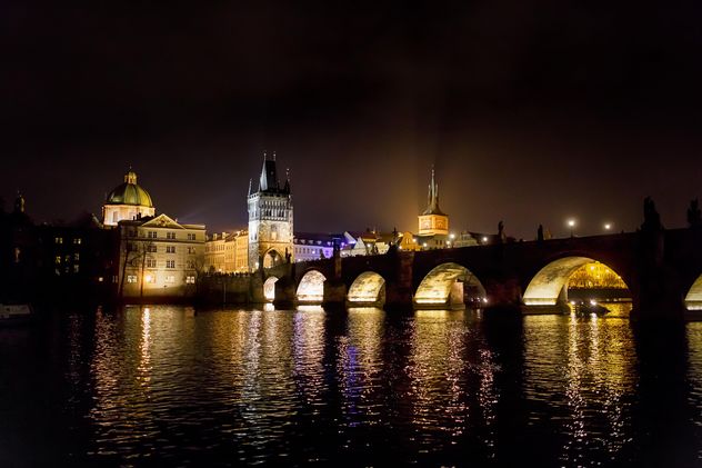 night city Czech Republic, bridge at night - image gratuit #198617 