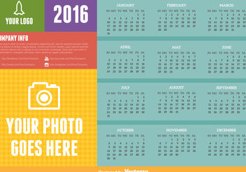 2016 calendar - vector #199117 gratis
