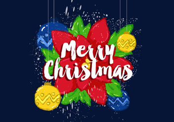 Free Merry Christmas Vector Poster - Free vector #199377