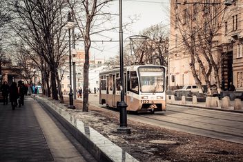 Tram in street of Moscow - Free image #200757