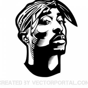 2Pac Shakur Vector Portrait - Kostenloses vector #201827