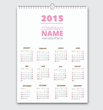 2015 Vector Calendar - vector gratuit #202137 