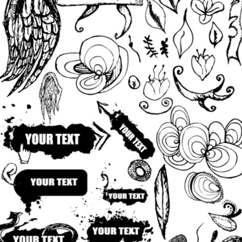 Free Vector Grungy Hand Drawn Design Elements - Free vector #202667