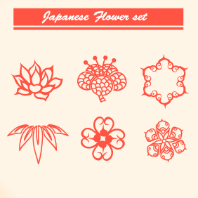 Japanese Floral Vector Set 2 - Free vector #203167