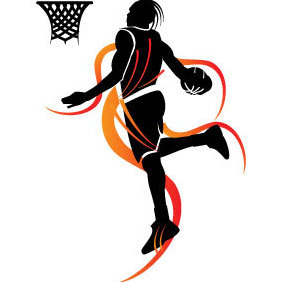 Basketball Player Slam Dunk - vector gratuit #203417 