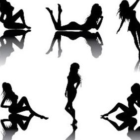 Sexy Woman Silhouettes Set 1 - Free vector #203577