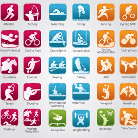 Olympic Sports Icons - vector gratuit #203727 