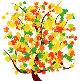 Autumn Tree Vector - Free vector #204997