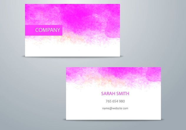 Watercolor Business Card Template - vector gratuit #205217 