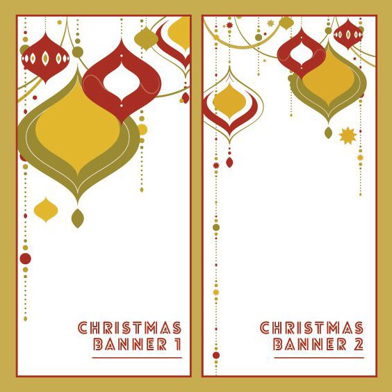 Christmas Deco Banners - Free vector #205237