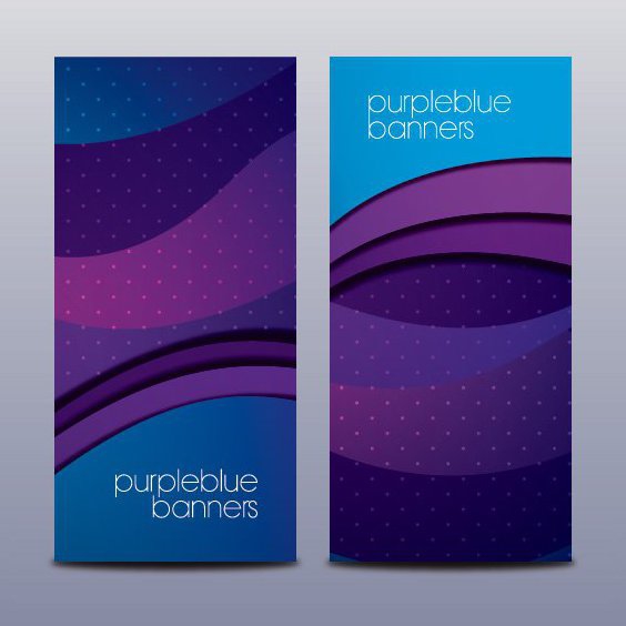 Purple Blue Banners - vector gratuit #205307 