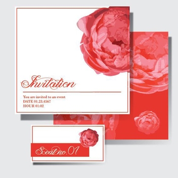 Red Wedding Invitation - vector gratuit #205647 