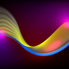 Abstract Glowing Vector Waves - Free vector #206747