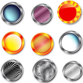 Set Of Vector Glossy Buttons - vector gratuit #207267 