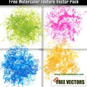 Free Watercolor Texture Vector Pack - Free vector #208717