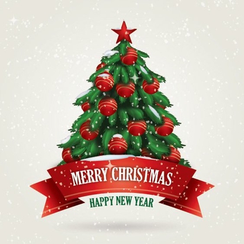 Snowing Christmas Card - Free vector #208897