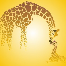Giraffe Family - vector gratuit #210137 