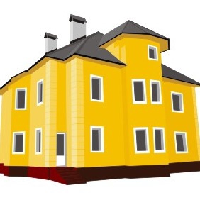 Yellow Cottage - Free vector #210277
