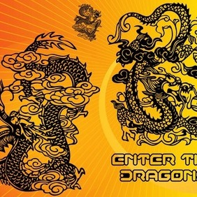 Chinese Dragons - vector gratuit #211147 