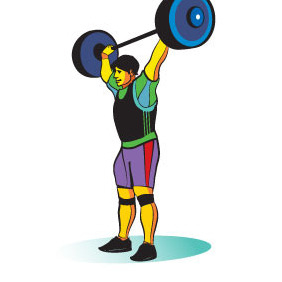 Weight Lifter Vector Image - Free vector #211587
