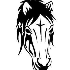 Black Horse Head Vector Image - бесплатный vector #211607