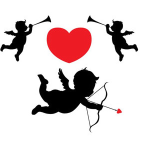 Cupid And Flying Angels - Free vector #211717