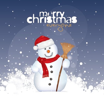 Christmas Snowman - Free vector #211817