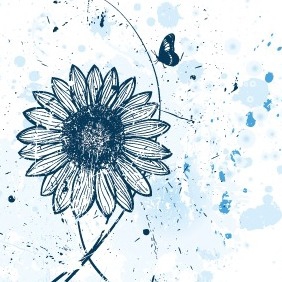 Vector Flower Watercolor Background - vector gratuit #211867 