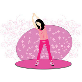 Young Woman Exercise - Free vector #212107