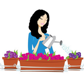 Women Gardening - vector #212307 gratis