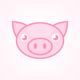 Cute Pink Pig - Free vector #212907