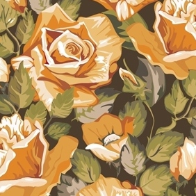 Seamless Vintage Rose Pattern - vector gratuit #213077 
