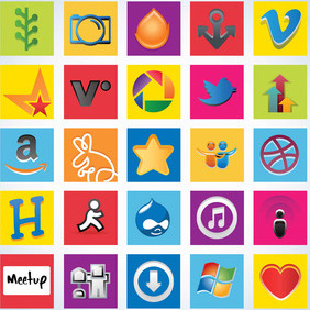 Social Network Icon Pack - Kostenloses vector #213587