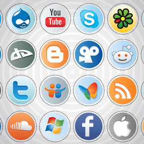 Social Media Buttons - vector gratuit #213727 