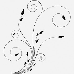 Free Floral Vector With Swirls - vector gratuit #214617 