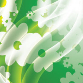 Green Background With Transparent Flower & Lines - бесплатный vector #215187