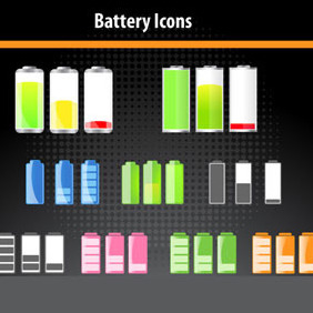 Battery Icons - Kostenloses vector #217867