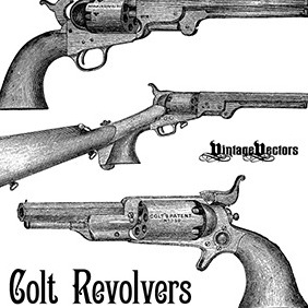 Colt Revolver Pistols - vector gratuit #218937 