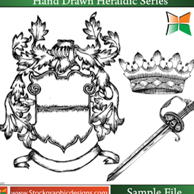 Hand Drawn Heraldic Designs - Free vector #221847