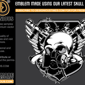 Vector Skull Emblem - vector gratuit #222607 