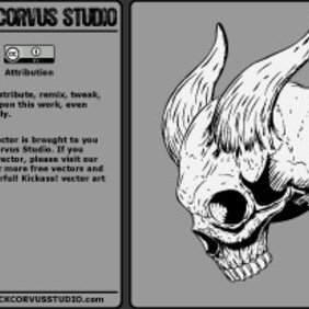 Skull With Horns - бесплатный vector #222817