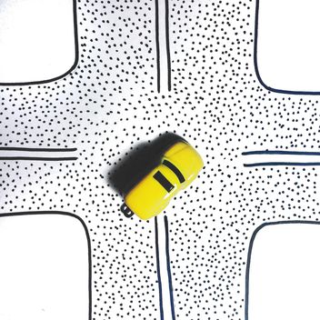 Yellow car on a road - image #271737 gratis