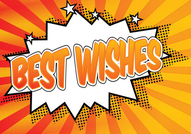 Comic Style Best Wishes Illustration - Free vector #273297